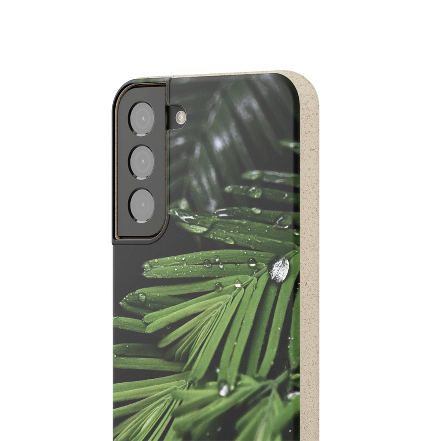 Fern Drops | Bamboo Biodegradable Cases (Samsung S20, S21, S22) Sustainable Phone Case Plant Case