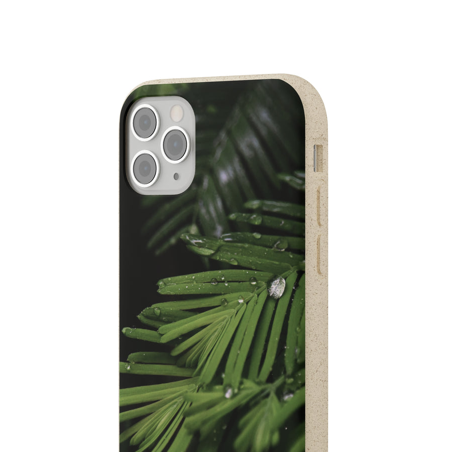 Fern Drops | Bamboo Biodegradable Cases (iPhone 11, 12, 13) Sustainable Phone Case Ocean Phone Case Eco-Friendly Plant Case