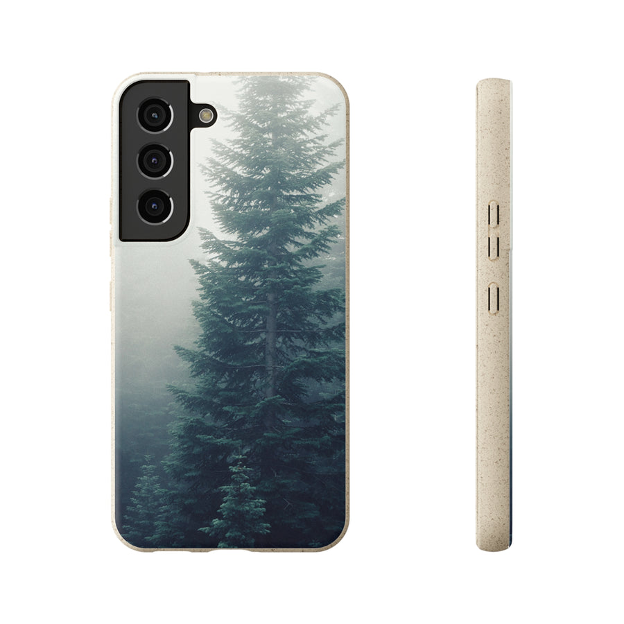 Foggy Trees | Bamboo Biodegradable Cases (Samsung S20, S21, S22) Sustainable Phone Cases Earth-friendly Case