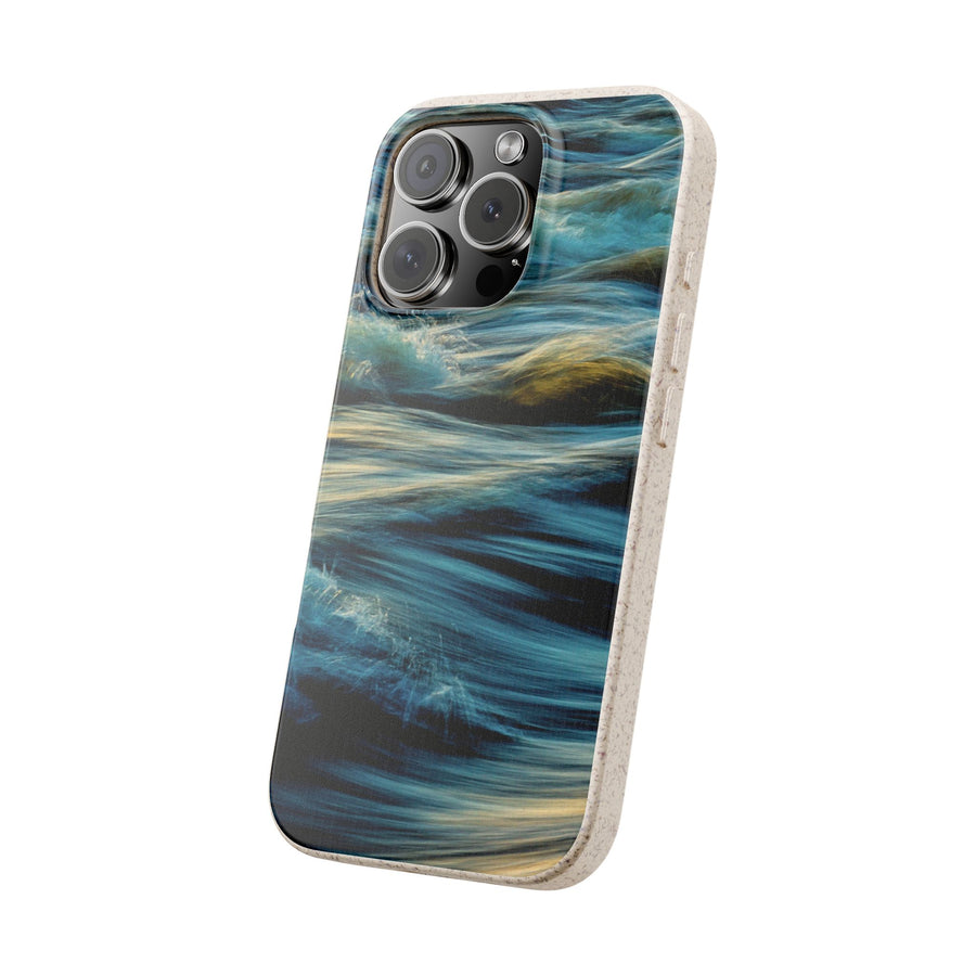 Wispy Waves | Bamboo Biodegradable Cases (iPhone 16, 15, 14, 13, 12, 11) Sustainable Phone Case Ocean Wave