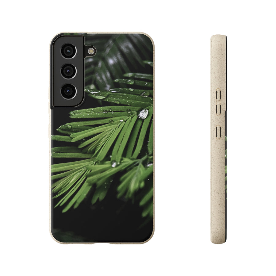 Fern Drops | Bamboo Biodegradable Cases (Samsung S20, S21, S22) Sustainable Phone Case Plant Case