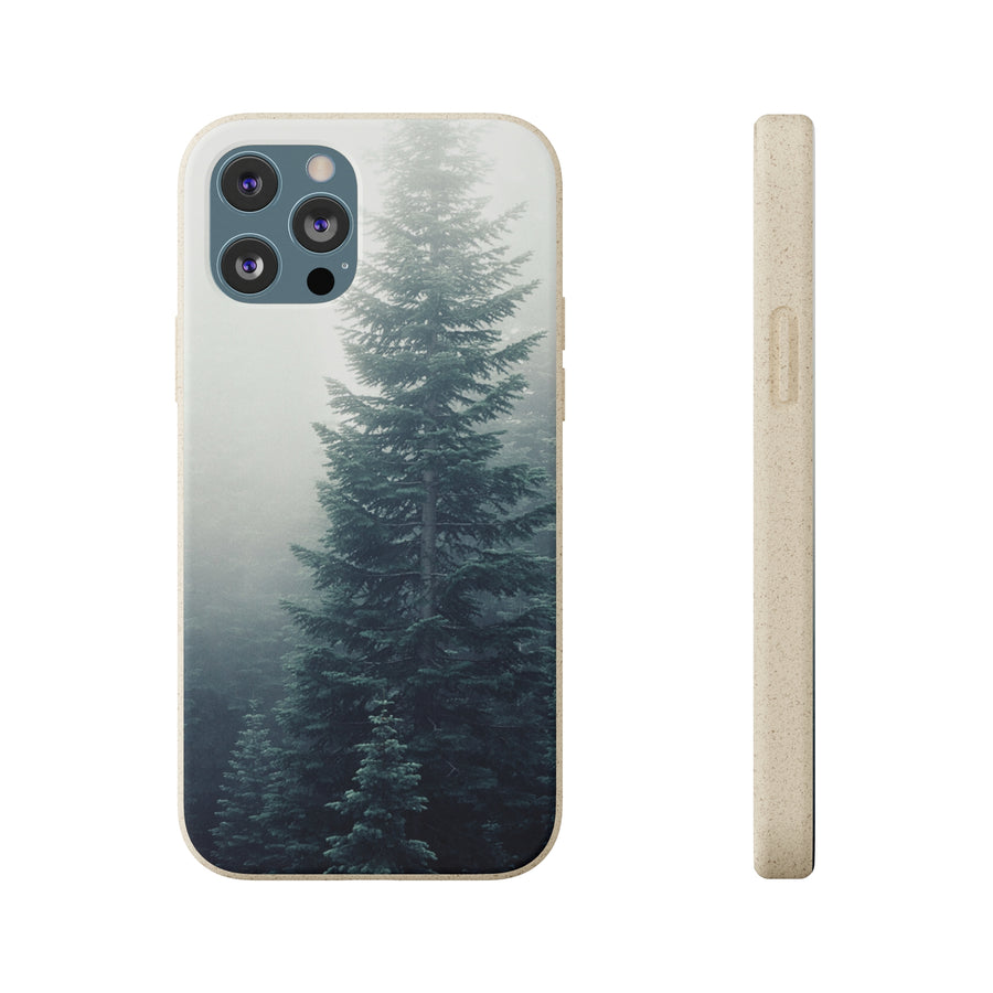 Foggy Trees | Bamboo Biodegradable Cases (iPhone 11, 12, 13) Sustainable Phone Case Eco-friendly Case