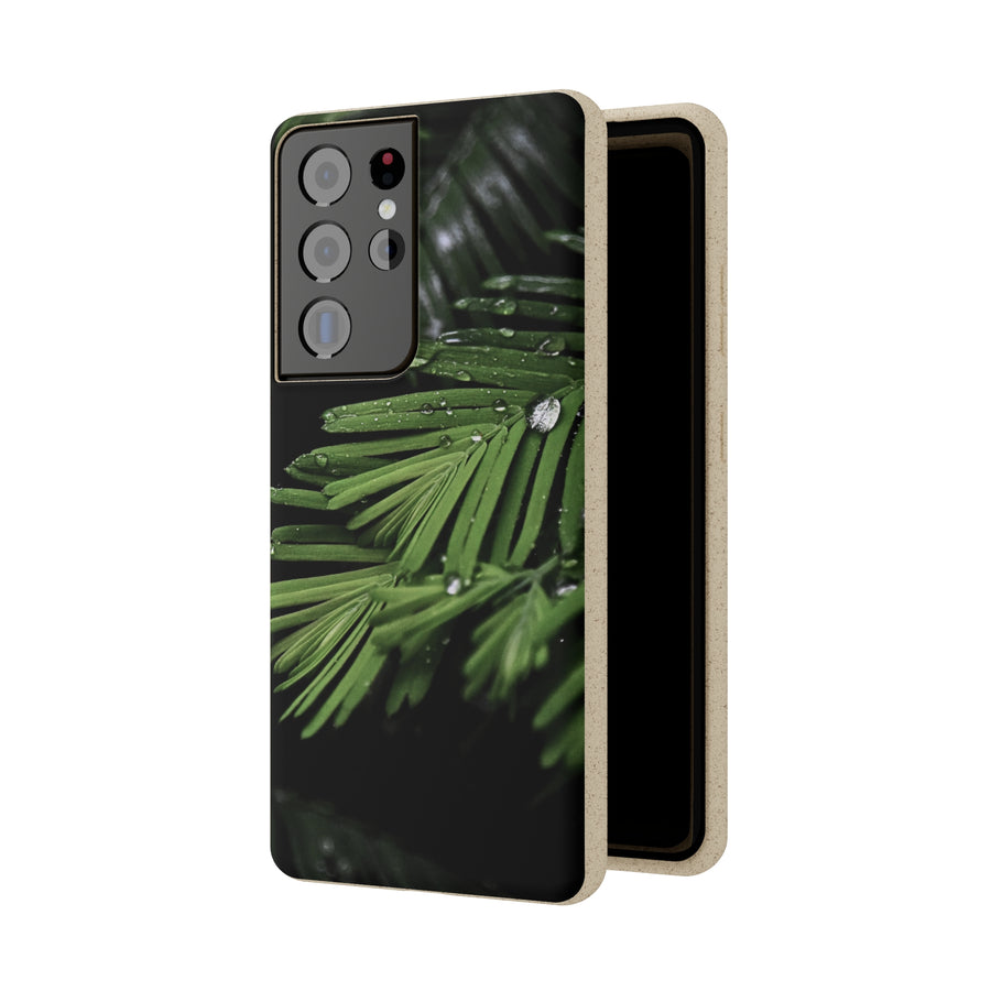 Fern Drops | Bamboo Biodegradable Cases (Samsung S20, S21, S22) Sustainable Phone Case Plant Case