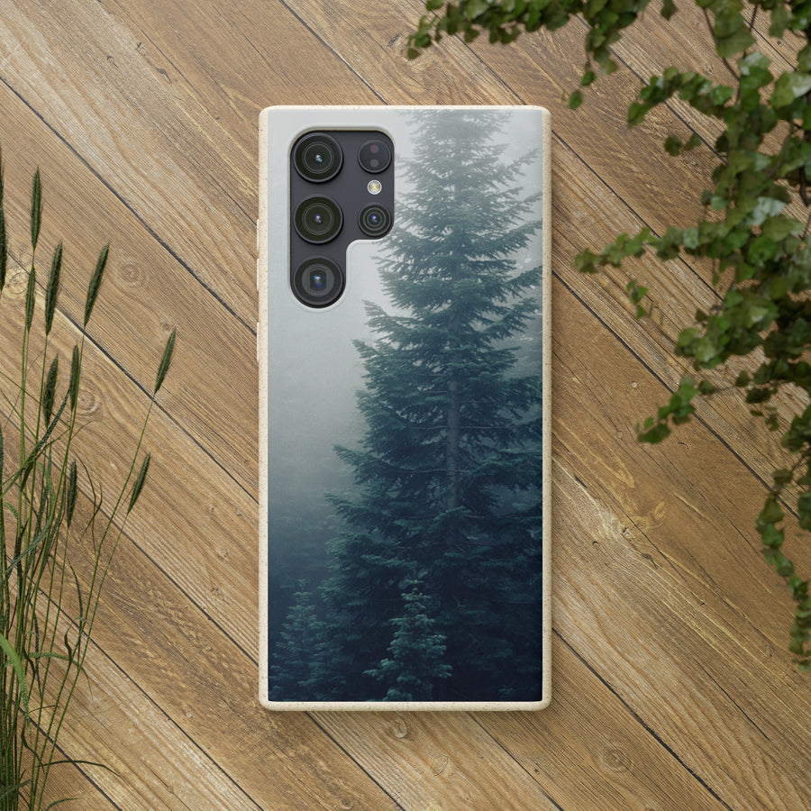 Foggy Trees | Bamboo Biodegradable Cases (Samsung S20, S21, S22) Sustainable Phone Cases Earth-friendly Case