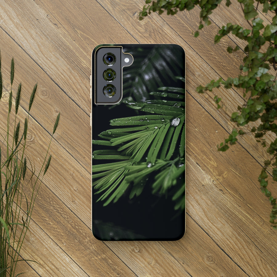 Fern Drops | Bamboo Biodegradable Cases (Samsung S20, S21, S22) Sustainable Phone Case Plant Case