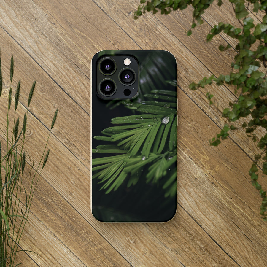 Fern Drops | Bamboo Biodegradable Cases (iPhone 11, 12, 13) Sustainable Phone Case Ocean Phone Case Eco-Friendly Plant Case