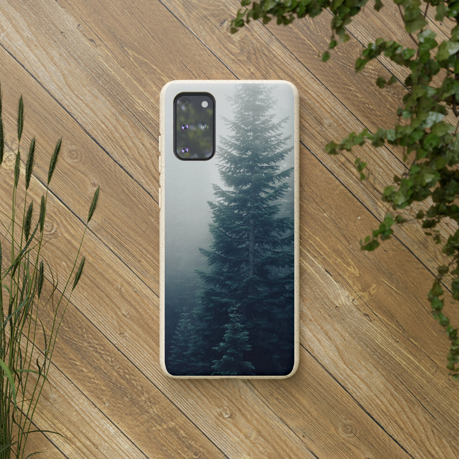 Foggy Trees | Bamboo Biodegradable Cases (Samsung S20, S21, S22) Sustainable Phone Cases Earth-friendly Case