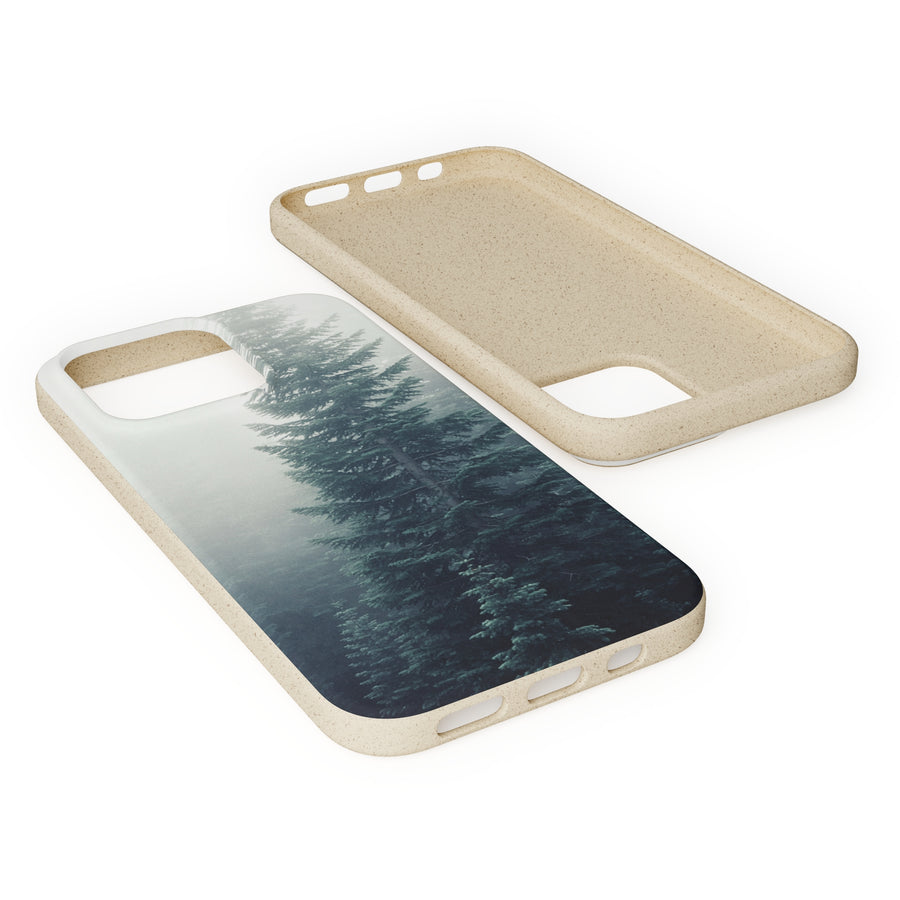 Foggy Trees | Bamboo Biodegradable Cases (iPhone 11, 12, 13) Sustainable Phone Case Eco-friendly Case