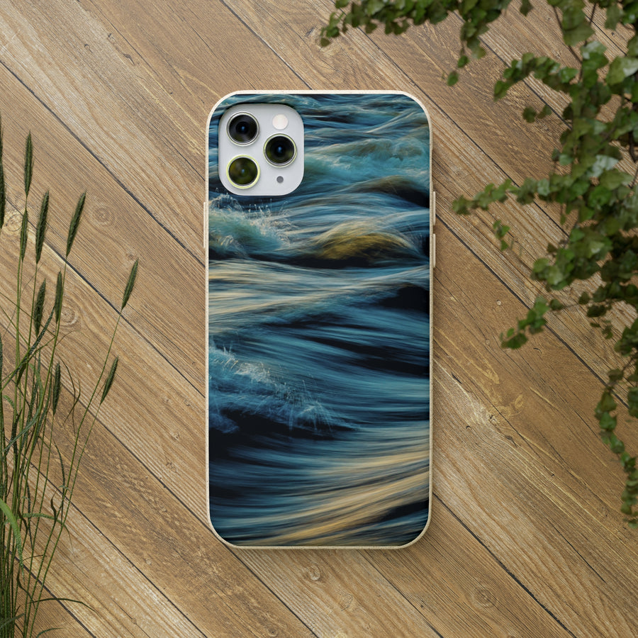 Wispy Waves | Bamboo Biodegradable Cases (iPhone 11, 12, 13) Sustainable Phone Case Ocean Phone Case Wave Case Eco-friendly Phone Case