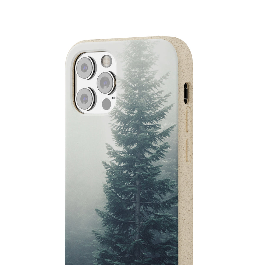 Foggy Trees | Bamboo Biodegradable Cases (iPhone 11, 12, 13) Sustainable Phone Case Eco-friendly Case