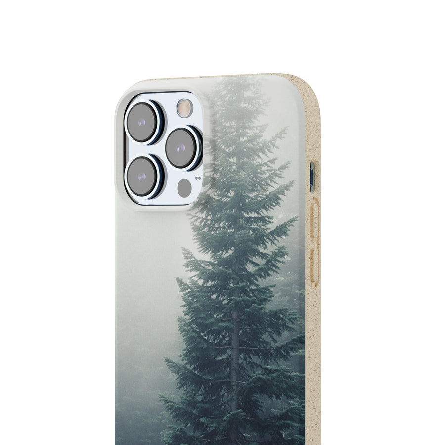 Foggy Trees | Bamboo Biodegradable Cases (iPhone 11, 12, 13) Sustainable Phone Case Eco-friendly Case