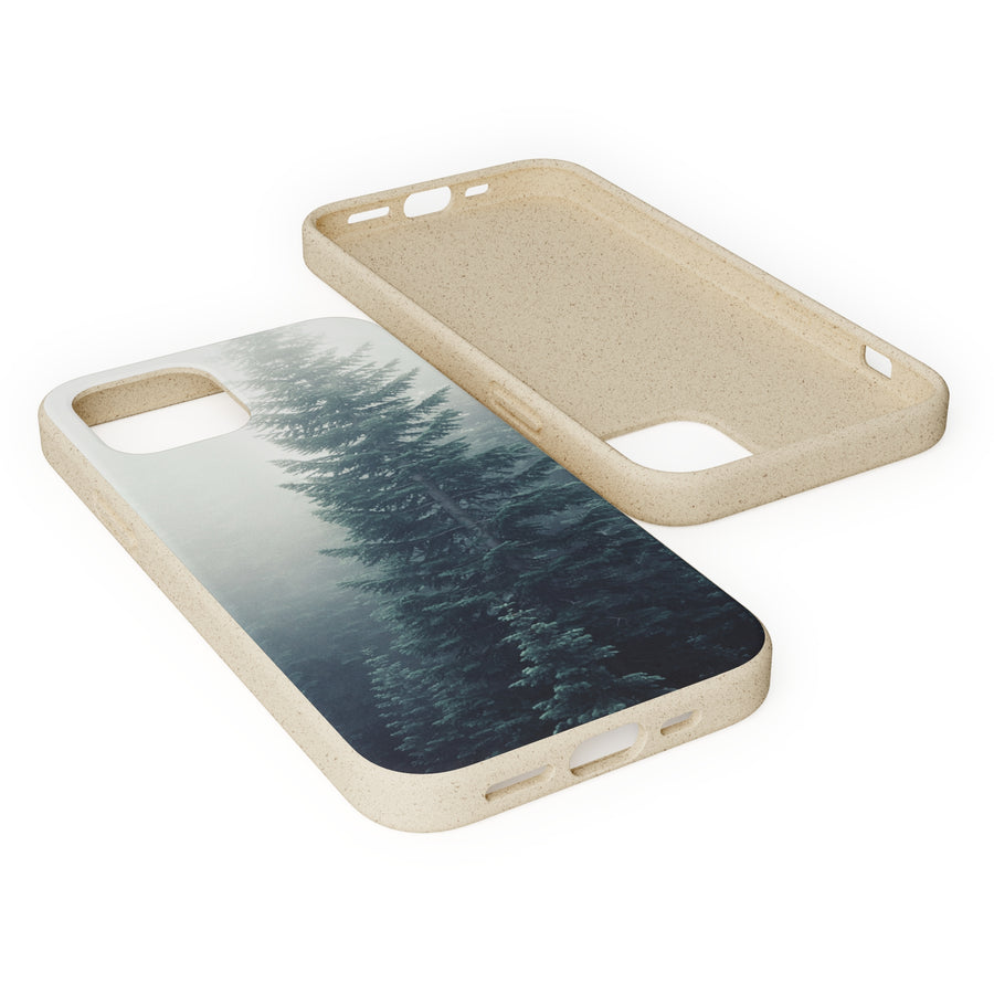 Foggy Trees | Bamboo Biodegradable Cases (iPhone 11, 12, 13) Sustainable Phone Case Eco-friendly Case