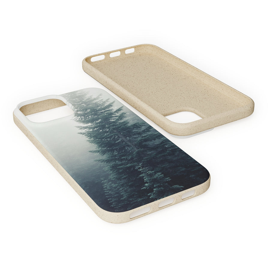 Foggy Trees | Bamboo Biodegradable Cases (iPhone 11, 12, 13) Sustainable Phone Case Eco-friendly Case