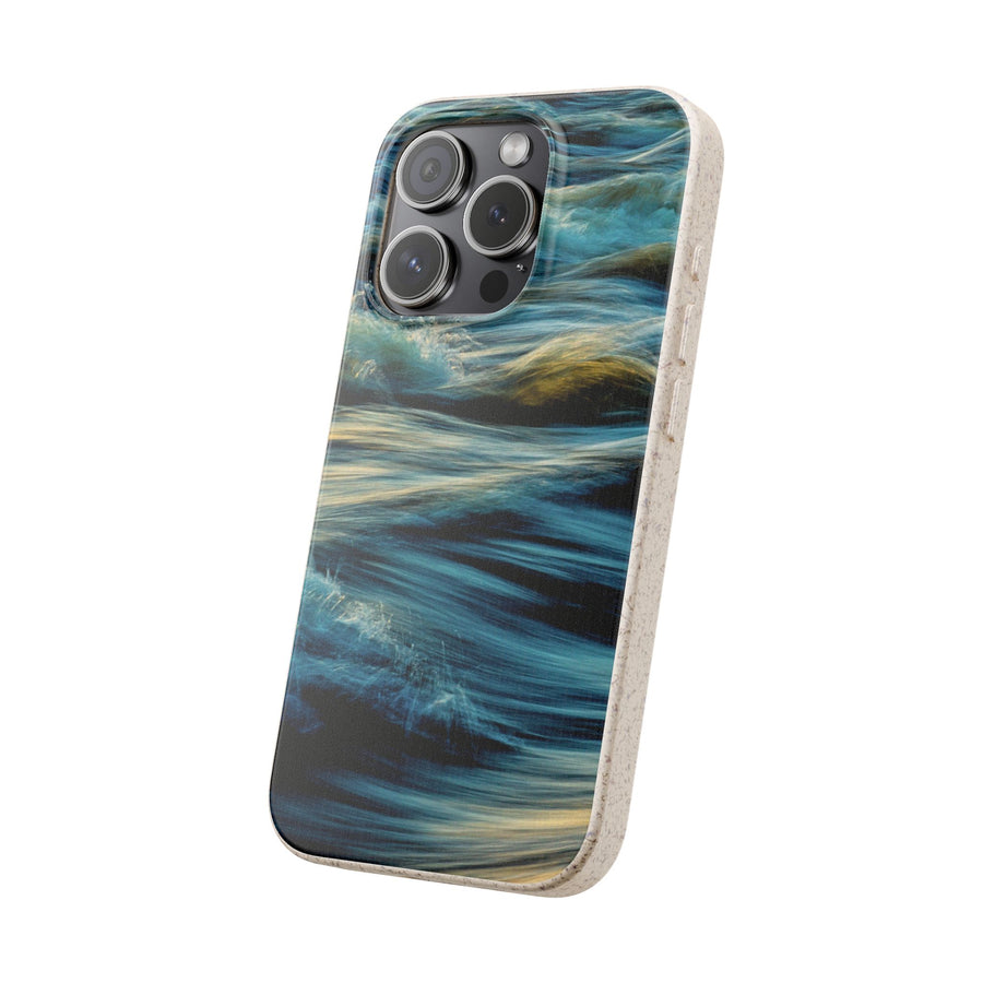 Wispy Waves | Bamboo Biodegradable Cases (iPhone 16, 15, 14, 13, 12, 11) Sustainable Phone Case Ocean Wave