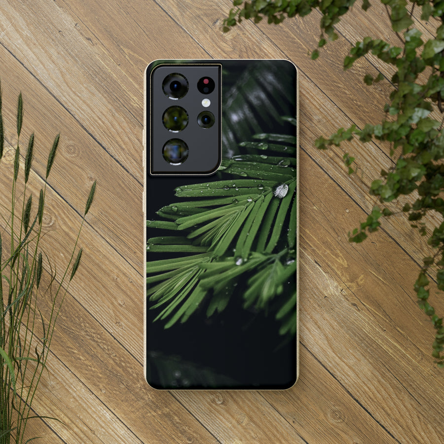 Fern Drops | Bamboo Biodegradable Cases (Samsung S20, S21, S22) Sustainable Phone Case Plant Case