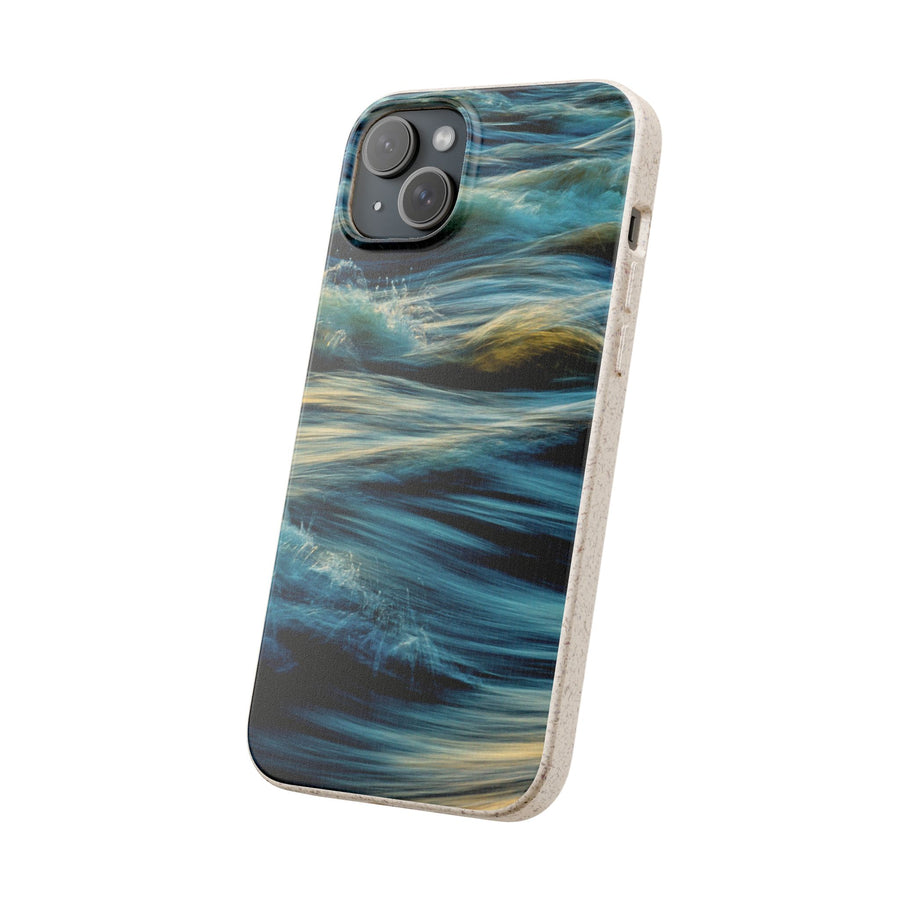 Wispy Waves | Bamboo Biodegradable Cases (iPhone 16, 15, 14, 13, 12, 11) Sustainable Phone Case Ocean Wave