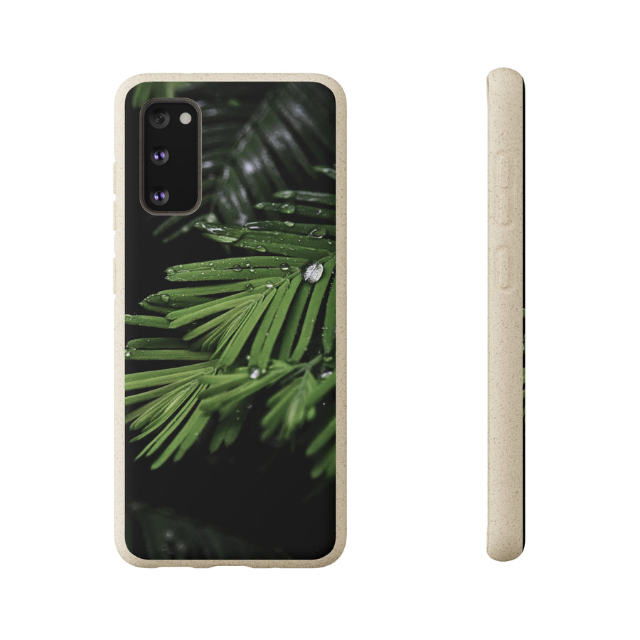 Fern Drops | Bamboo Biodegradable Cases (Samsung S20, S21, S22) Sustainable Phone Case Plant Case