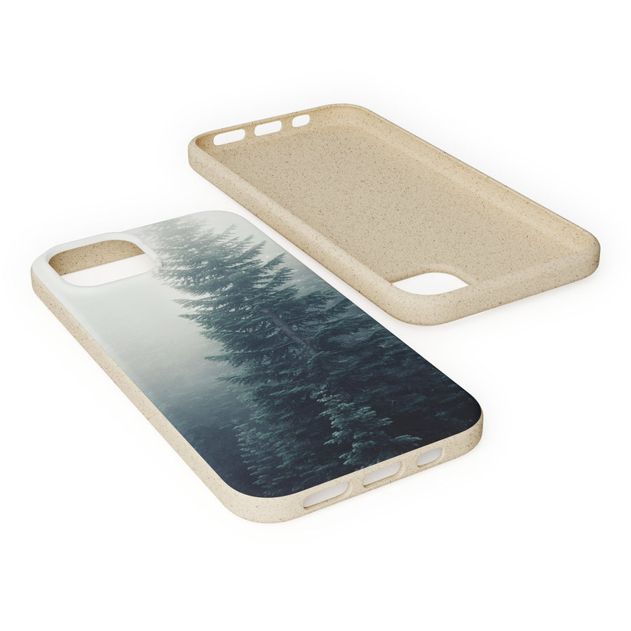 Foggy Trees | Bamboo Biodegradable Cases (iPhone 11, 12, 13) Sustainable Phone Case Eco-friendly Case