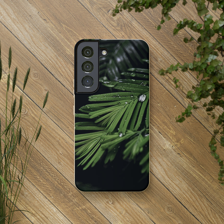 Fern Drops | Bamboo Biodegradable Cases (Samsung S20, S21, S22) Sustainable Phone Case Plant Case