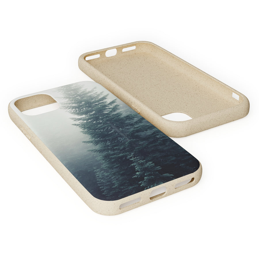 Foggy Trees | Bamboo Biodegradable Cases (iPhone 11, 12, 13) Sustainable Phone Case Eco-friendly Case