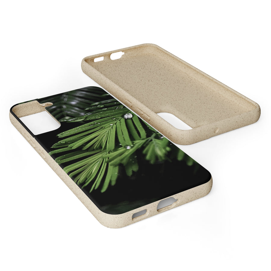 Fern Drops | Bamboo Biodegradable Cases (Samsung S20, S21, S22) Sustainable Phone Case Plant Case