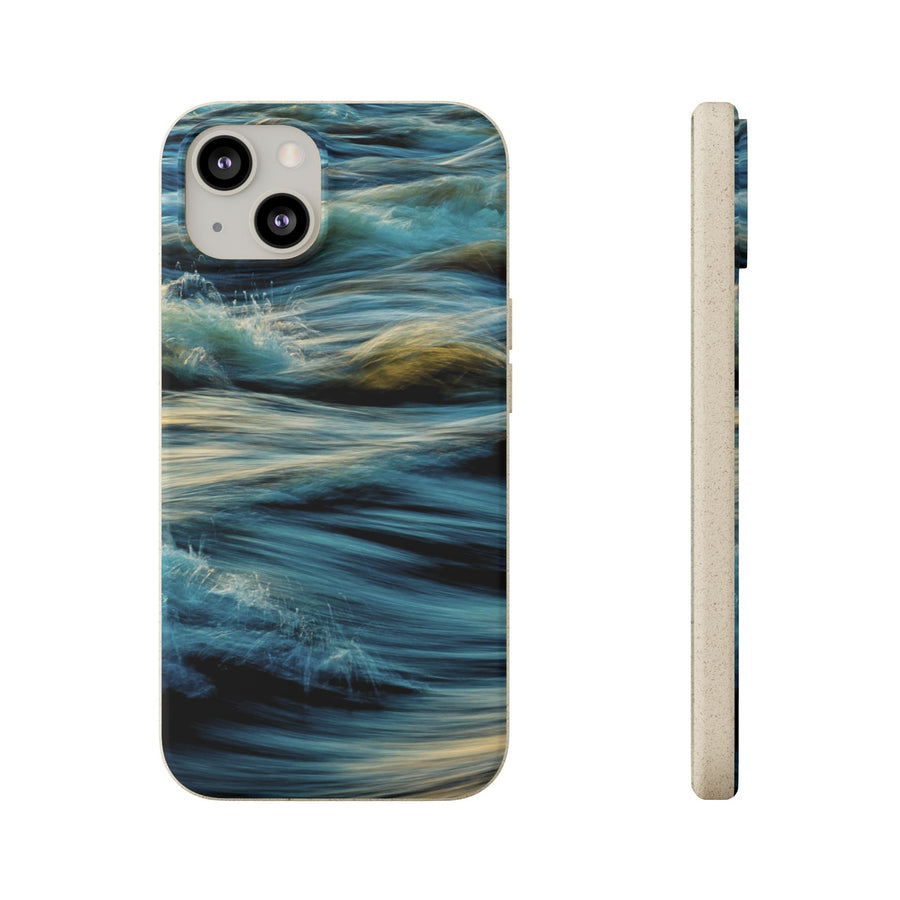 Wispy Waves | Bamboo Biodegradable Cases (iPhone 16, 15, 14, 13, 12, 11) Sustainable Phone Case Ocean Wave