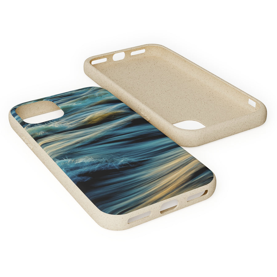 Wispy Waves | Bamboo Biodegradable Cases (iPhone 11, 12, 13) Sustainable Phone Case Ocean Phone Case Wave Case Eco-friendly Phone Case