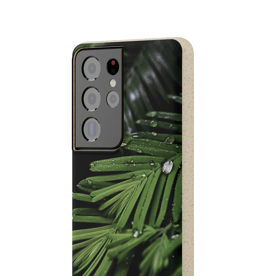 Fern Drops | Bamboo Biodegradable Cases (Samsung S20, S21, S22) Sustainable Phone Case Plant Case