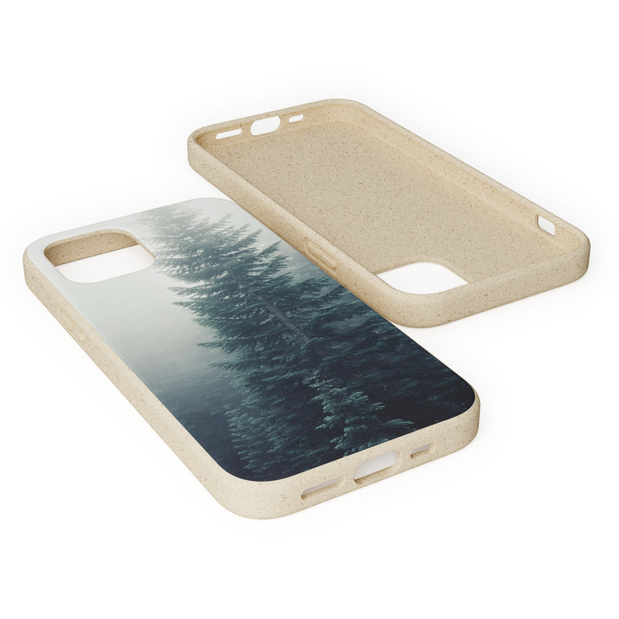 Foggy Trees | Bamboo Biodegradable Cases (iPhone 11, 12, 13) Sustainable Phone Case Eco-friendly Case