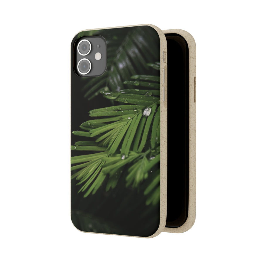 Fern Drops | Bamboo Biodegradable Cases (iPhone 11, 12, 13) Sustainable Phone Case Ocean Phone Case Eco-Friendly Plant Case