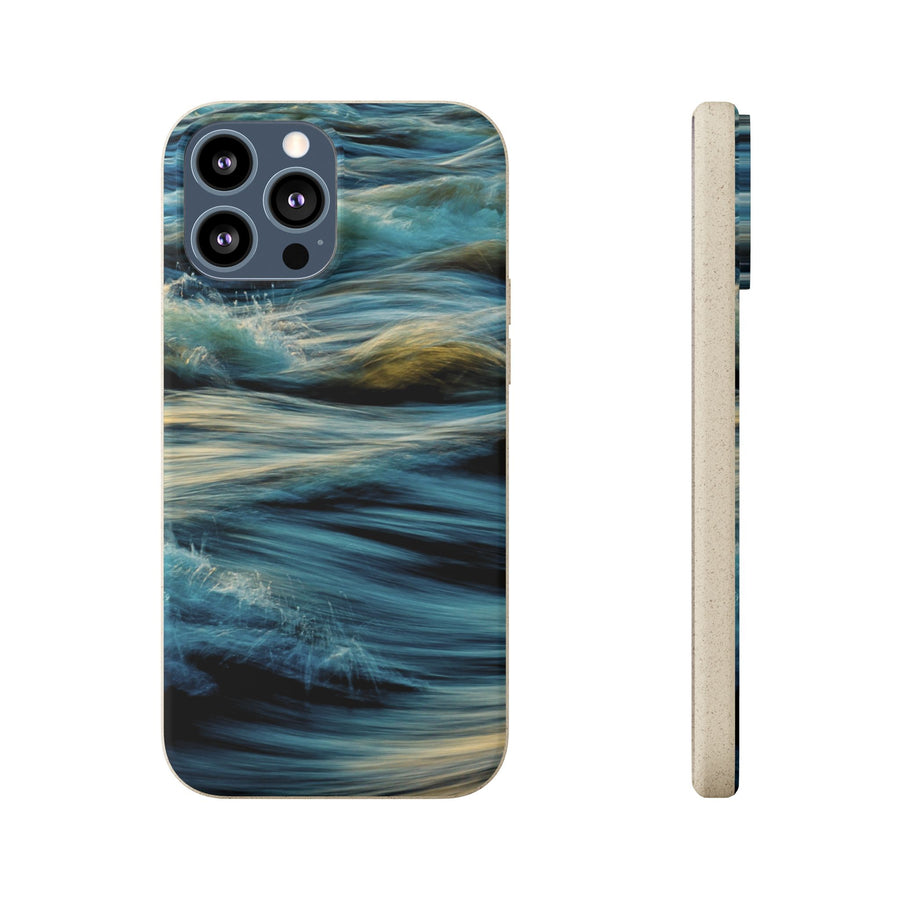 Wispy Waves | Bamboo Biodegradable Cases (iPhone 16, 15, 14, 13, 12, 11) Sustainable Phone Case Ocean Wave