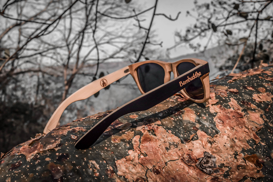 Bamboo Sunglasses Polarized 400 UV Lenses Woodsy Bambuddha